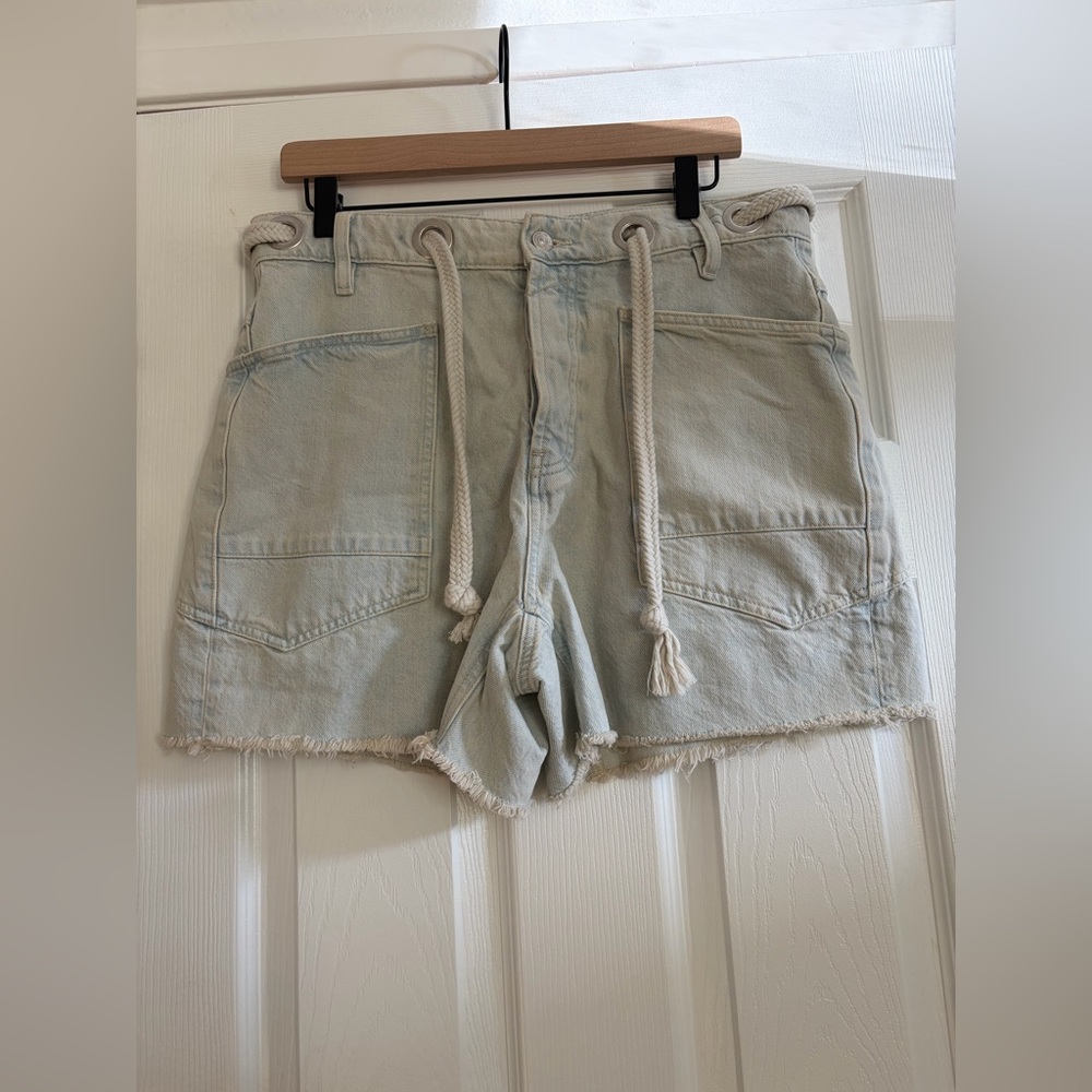 FREE PEOPLE/WE THE FREE - drawstring jean shorts